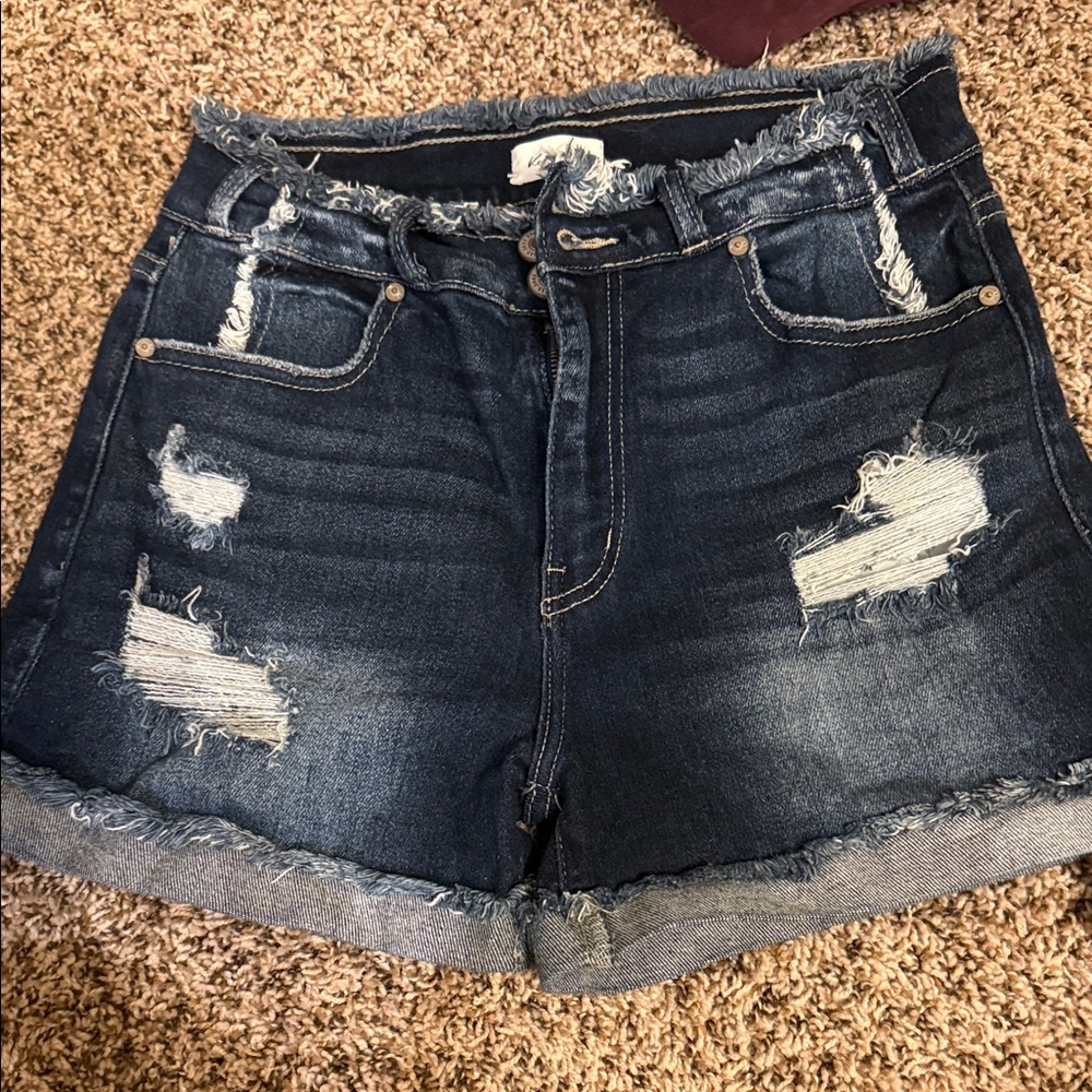 KanCan Distressed Denim Shorts